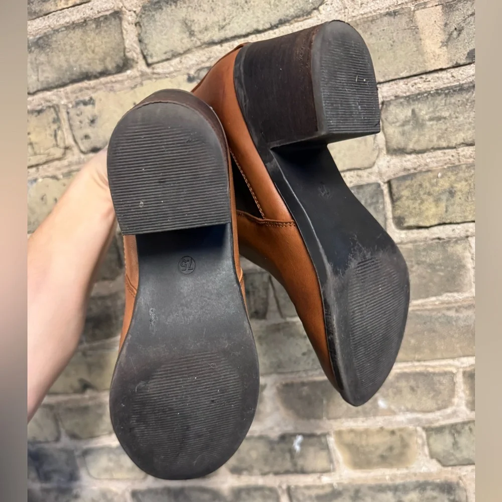 Harlow tan Brown Leather Ankle Boots 7.5 - Picture 7 of 8